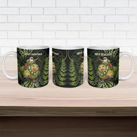 New Zealand Christmas Ceramic Mug Santa Riding Kakapo Bird Silver Fern DT05 - Polynesian Pride