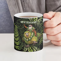 New Zealand Christmas Ceramic Mug Santa Riding Kakapo Bird Silver Fern DT05 - Polynesian Pride
