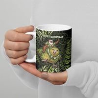 New Zealand Christmas Ceramic Mug Santa Riding Kakapo Bird Silver Fern DT05 - Polynesian Pride