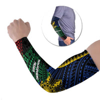 Personalised Philippines Christmas Arm Sleeves Xmas Tree Filipino Tribal Patterns DT05 Set of 2 Black - Polynesian Pride
