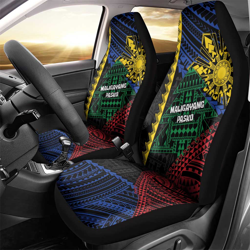 Philippines Christmas Car Seat Cover Xmas Tree Filipino Tribal Patterns DT05 - Polynesian Pride