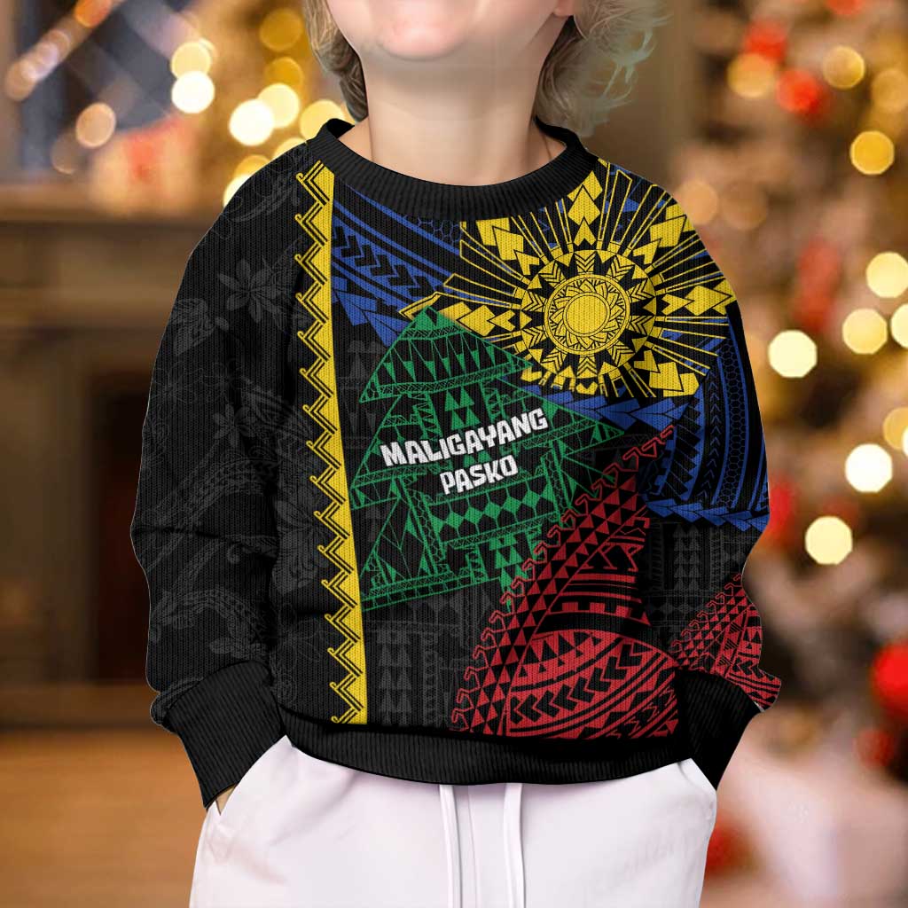Personalised Philippines Christmas Kid Ugly Christmas Sweater Xmas Tree Filipino Tribal Patterns DT05 - Polynesian Pride