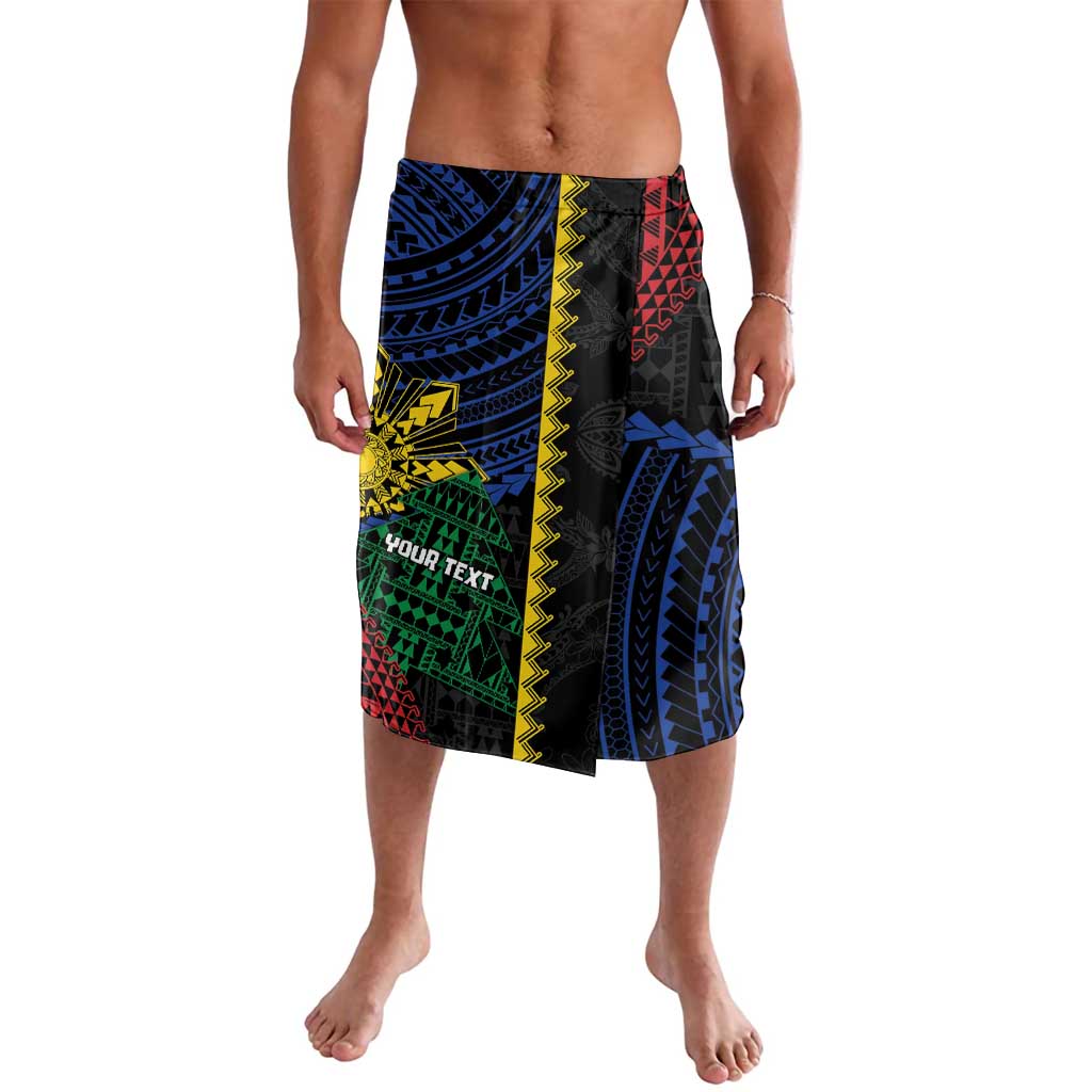 Personalised Philippines Christmas Lavalava Xmas Tree Filipino Tribal Patterns DT05 Black - Polynesian Pride