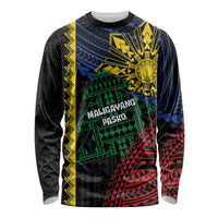 Personalised Philippines Christmas Long Sleeve Shirt Xmas Tree Filipino Tribal Patterns DT05 Unisex Black - Polynesian Pride