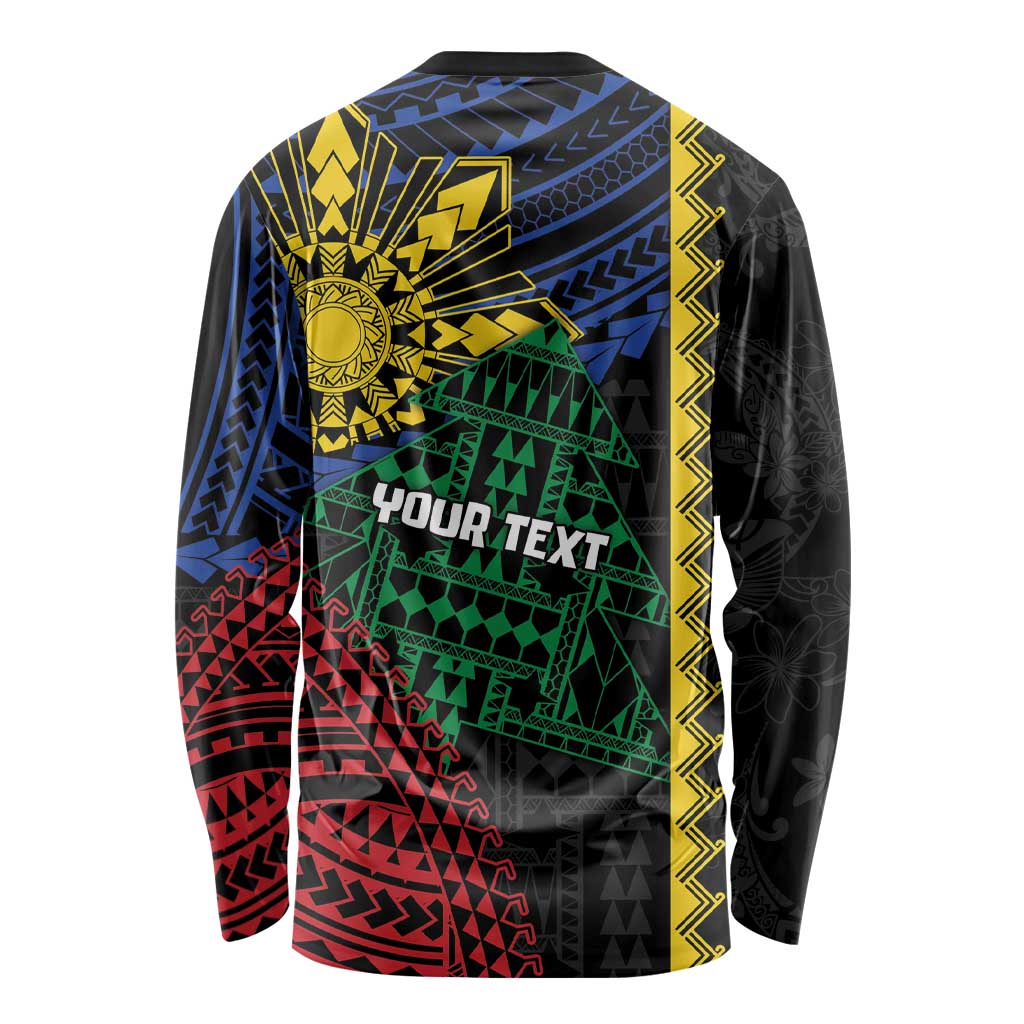 Personalised Philippines Christmas Long Sleeve Shirt Xmas Tree Filipino Tribal Patterns DT05 - Polynesian Pride