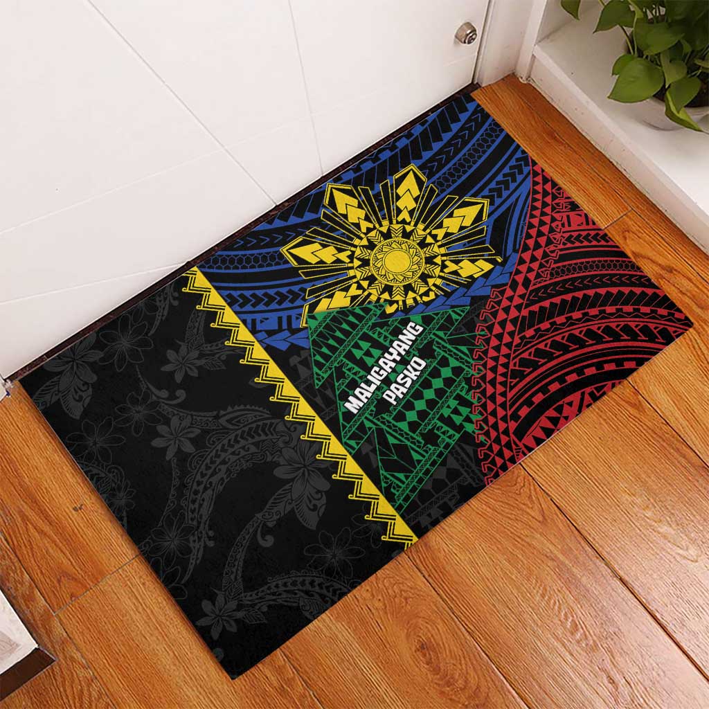 Philippines Christmas Rubber Doormat Xmas Tree Filipino Tribal Patterns DT05 - Polynesian Pride