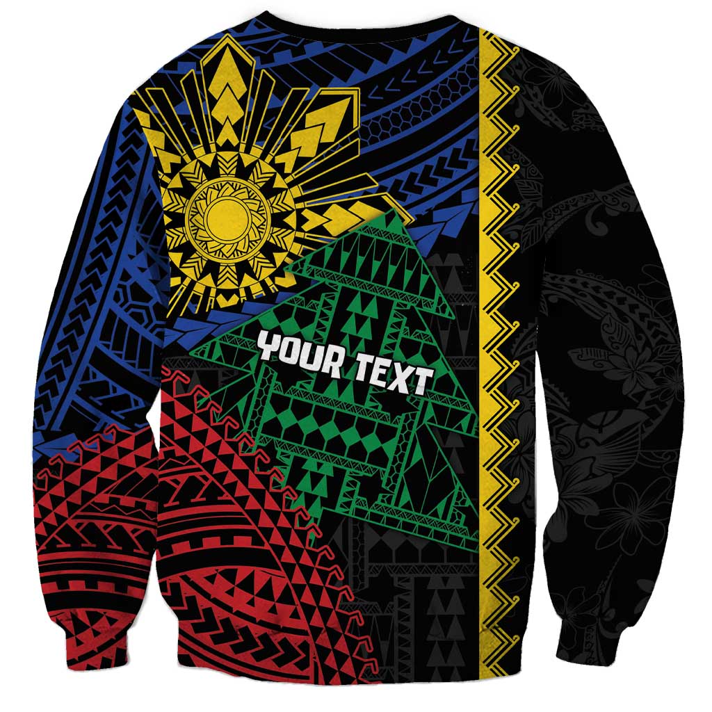 Personalised Philippines Christmas Sweatshirt Xmas Tree Filipino Tribal Patterns DT05 - Polynesian Pride