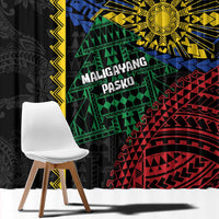 Philippines Christmas Window Curtain Xmas Tree Filipino Tribal Patterns DT05 - Polynesian Pride