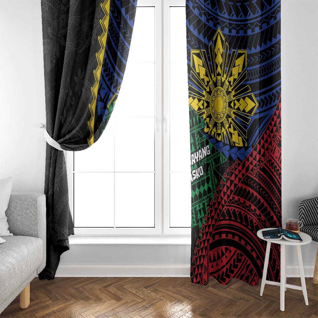 Philippines Christmas Window Curtain Xmas Tree Filipino Tribal Patterns DT05 - Polynesian Pride