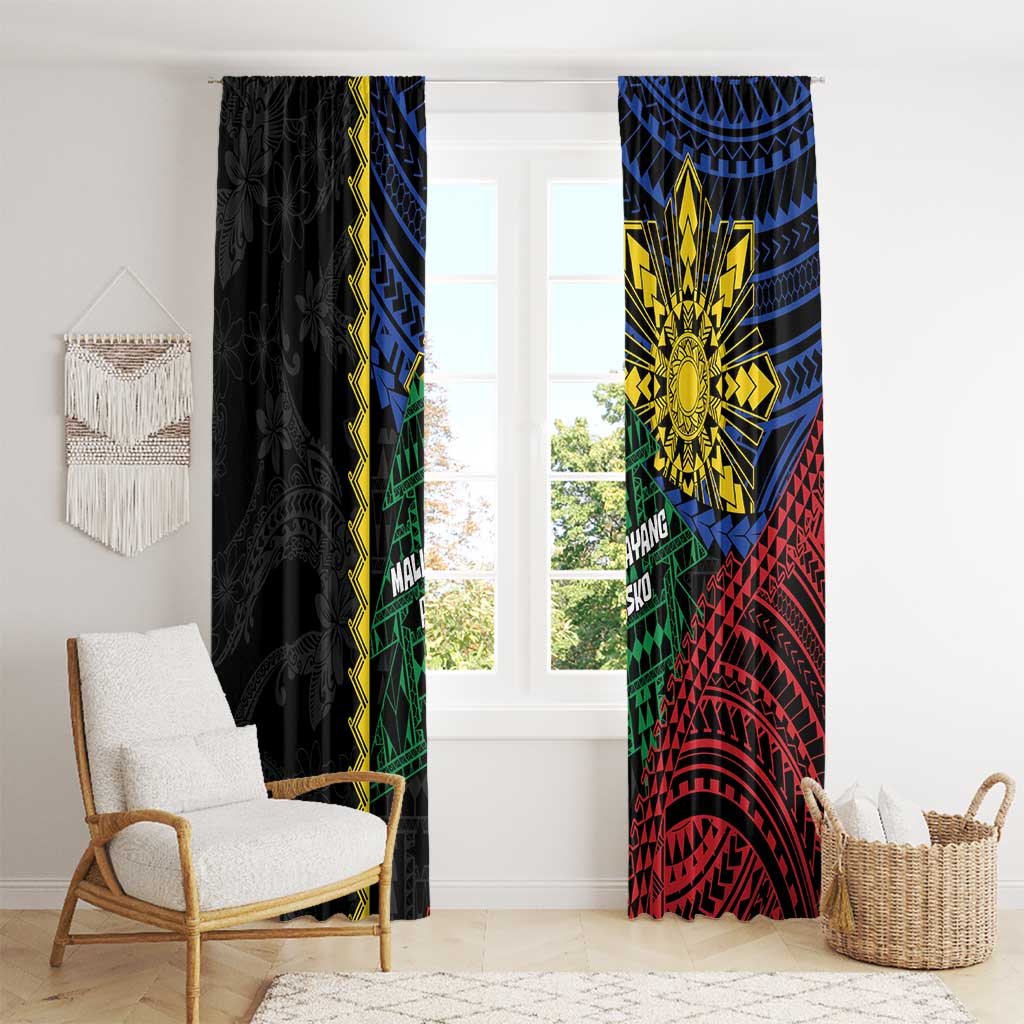 Philippines Christmas Window Curtain Xmas Tree Filipino Tribal Patterns DT05 - Polynesian Pride