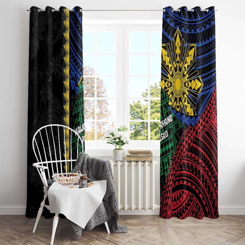 Philippines Christmas Window Curtain Xmas Tree Filipino Tribal Patterns DT05 - Polynesian Pride