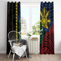 Philippines Christmas Window Curtain Xmas Tree Filipino Tribal Patterns DT05 - Polynesian Pride