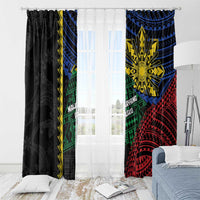 Philippines Christmas Window Curtain Xmas Tree Filipino Tribal Patterns DT05 - Polynesian Pride
