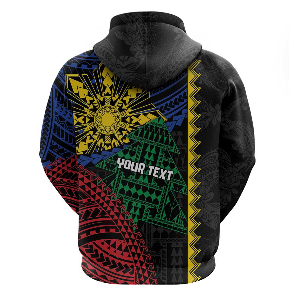 Personalised Philippines Christmas Zip Hoodie Xmas Tree Filipino Tribal Patterns DT05 - Polynesian Pride
