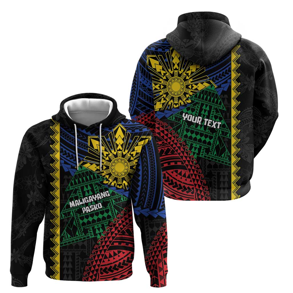 Personalised Philippines Christmas Zip Hoodie Xmas Tree Filipino Tribal Patterns DT05 - Polynesian Pride