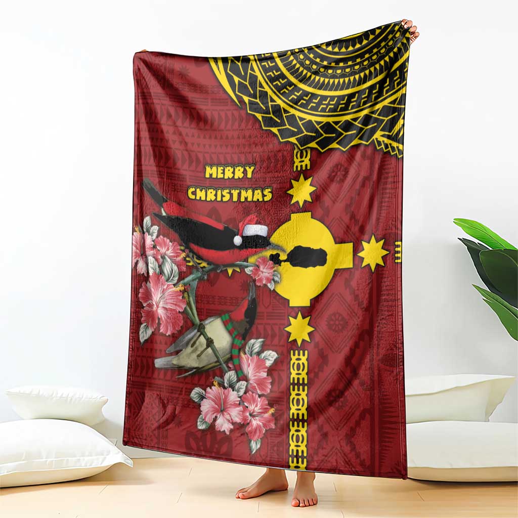 Rotuma Christmas Blanket Rotuma Myzomela Birds With Hibiscus Flowers DT05 - Polynesian Pride