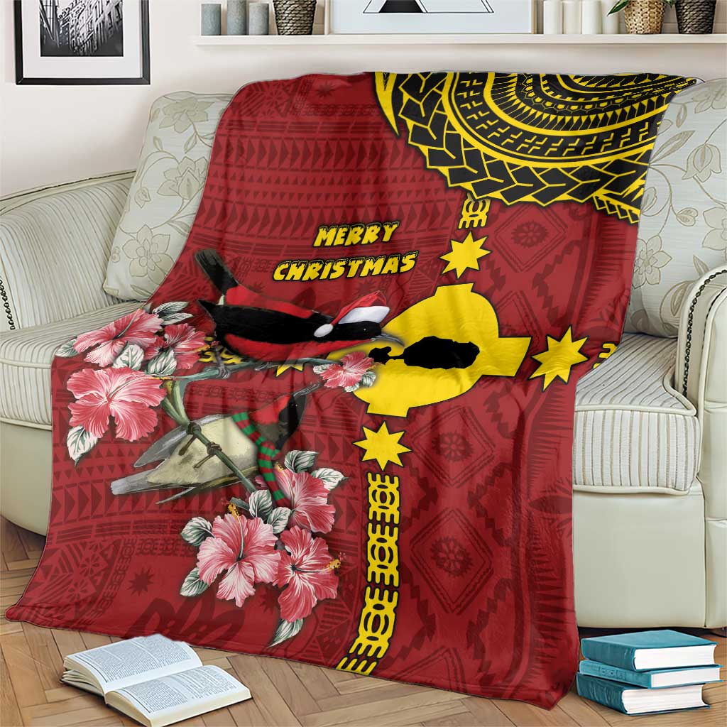 Rotuma Christmas Blanket Rotuma Myzomela Birds With Hibiscus Flowers DT05 - Polynesian Pride