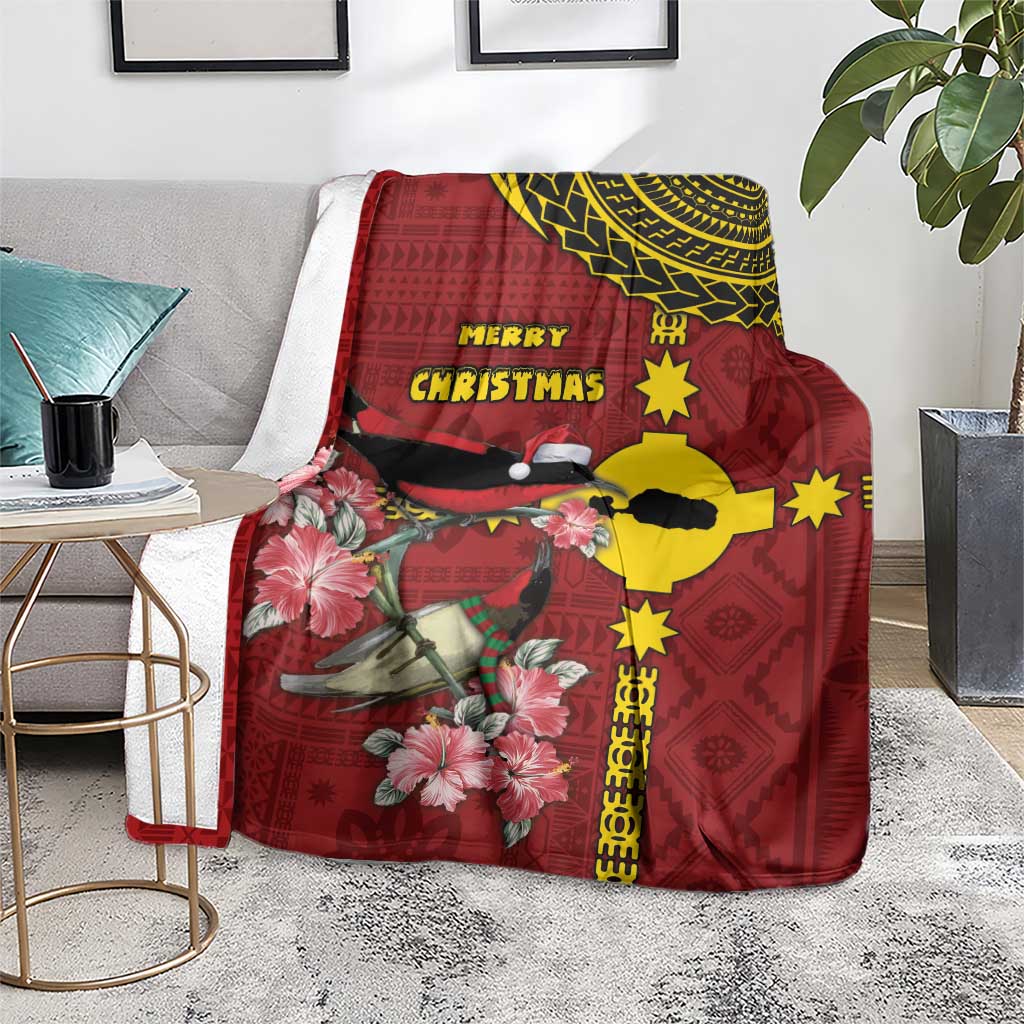 Rotuma Christmas Blanket Rotuma Myzomela Birds With Hibiscus Flowers DT05 - Polynesian Pride