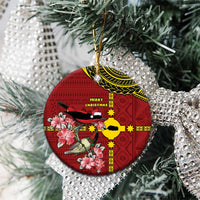 Rotuma Christmas Ceramic Ornament Rotuma Myzomela Birds With Hibiscus Flowers DT05 - Polynesian Pride