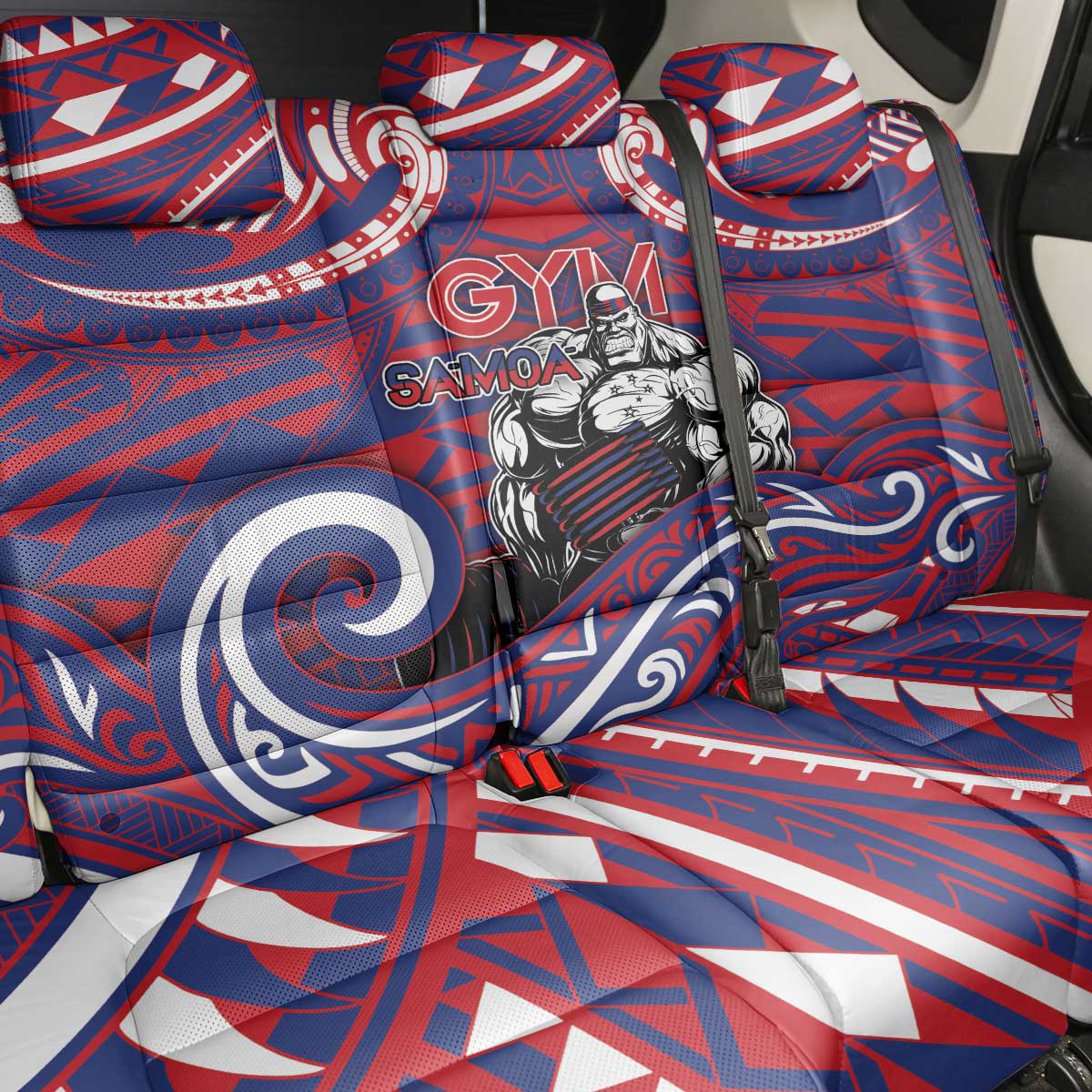 Samoa Gym Back Car Seat Cover Muscle Samoan Tribal Waves DT05 - Polynesian Pride