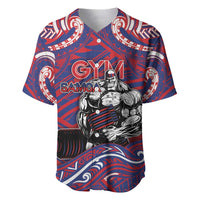 Personalised Samoa Gym Baseball Jersey Muscle Samoan Tribal Waves DT05 Navy - Polynesian Pride
