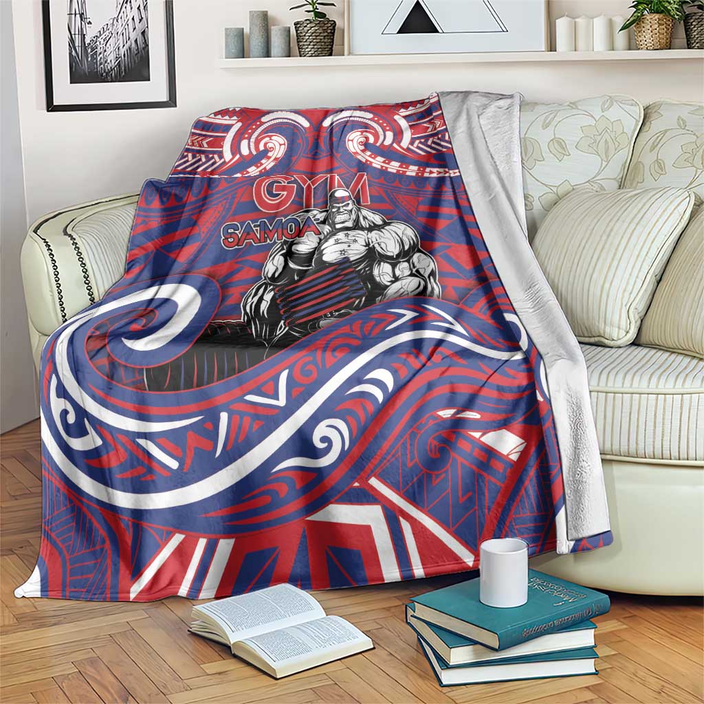 Samoa Gym Blanket Muscle Samoan Tribal Waves DT05 Navy - Polynesian Pride