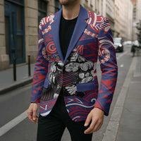 Personalised Samoa Gym Blazer Muscle Samoan Tribal Waves DT05 - Polynesian Pride