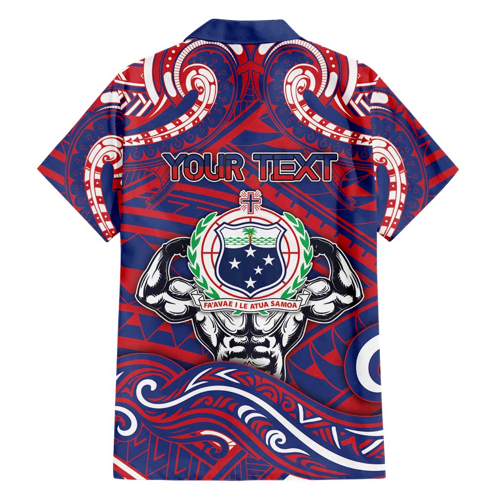 Personalised Samoa Gym Hawaiian Shirt Muscle Samoan Tribal Waves DT05 - Polynesian Pride