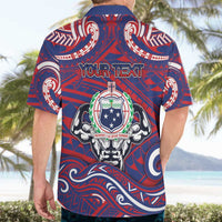 Personalised Samoa Gym Hawaiian Shirt Muscle Samoan Tribal Waves DT05 - Polynesian Pride