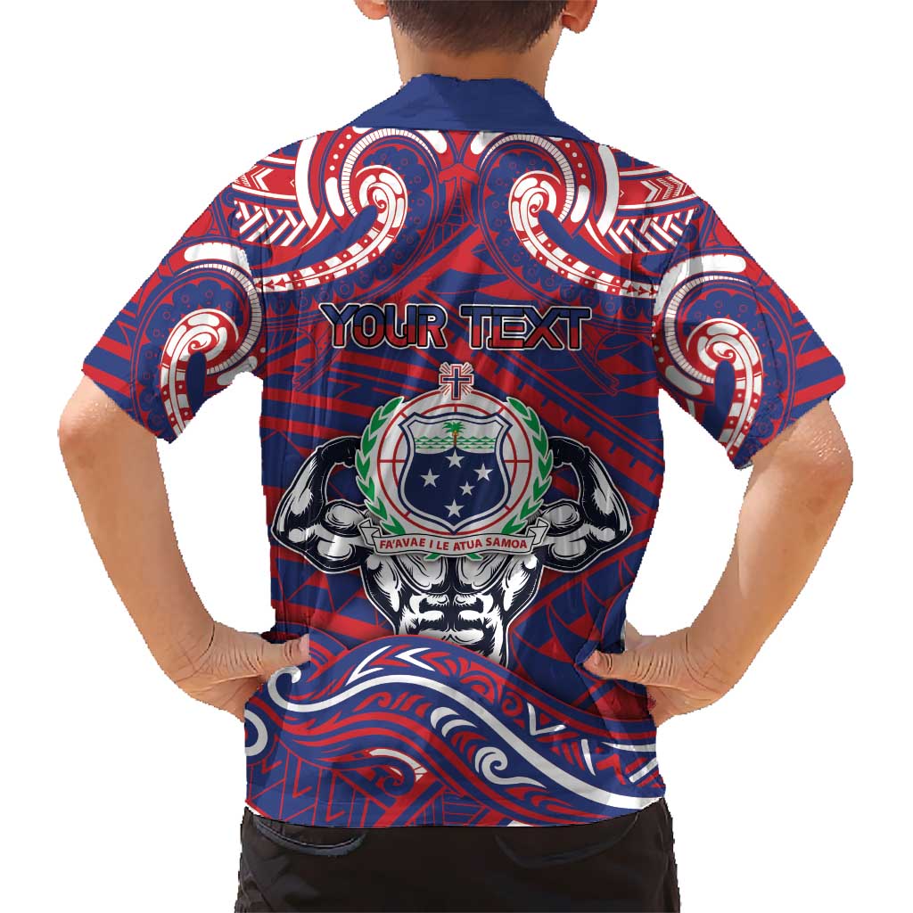 Personalised Samoa Gym Hawaiian Shirt Muscle Samoan Tribal Waves DT05 - Polynesian Pride