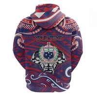 Personalised Samoa Gym Hoodie Muscle Samoan Tribal Waves DT05 - Polynesian Pride