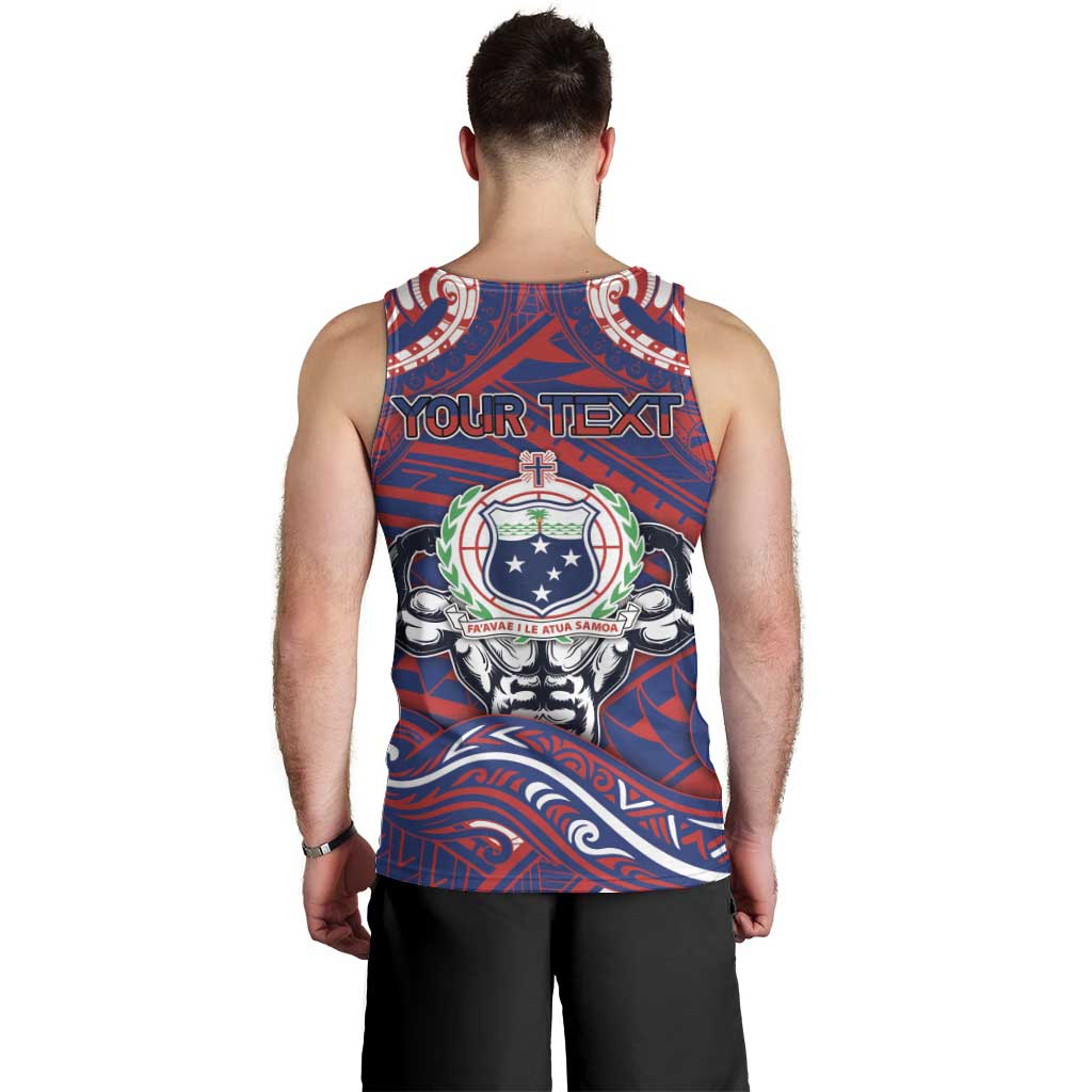 Personalised Samoa Gym Men Tank Top Muscle Samoan Tribal Waves DT05 - Polynesian Pride