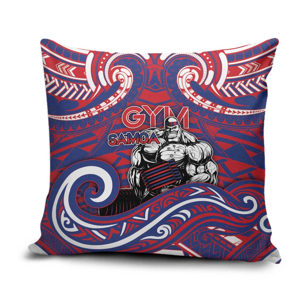 Samoa Gym Pillow Cover Muscle Samoan Tribal Waves DT05 Navy - Polynesian Pride