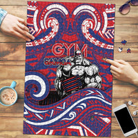 Samoa Gym Puzzle Muscle Samoan Tribal Waves DT05 Navy - Polynesian Pride