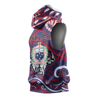 Personalised Samoa Gym Sleeveless Hoodie Muscle Samoan Tribal Waves DT05 - Polynesian Pride