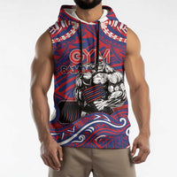 Personalised Samoa Gym Sleeveless Hoodie Muscle Samoan Tribal Waves DT05 - Polynesian Pride