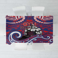 Samoa Gym Tablecloth Muscle Samoan Tribal Waves DT05 Navy - Polynesian Pride