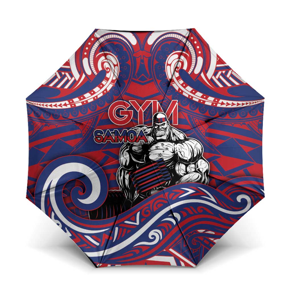 Samoa Gym Umbrella Muscle Samoan Tribal Waves DT05 One Size Folded 11.42 inch Opened Diameter 37.4 inch Navy - Polynesian Pride
