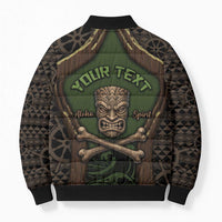 Personalised Hawaii Tiki Pirates Bomber Puffer Jacket Kakau Pattern Polynesian Style DT05 - Polynesian Pride