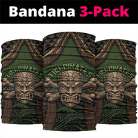 Hawaii Tiki Pirates Neck Gaiter Kakau Pattern Polynesian Style DT05 package One Size: 25*50cm Green - Polynesian Pride