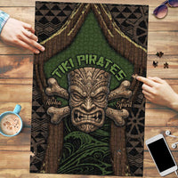 Hawaii Tiki Pirates Puzzle Kakau Pattern Polynesian Style DT05 Green - Polynesian Pride