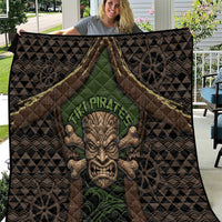 Hawaii Tiki Pirates Quilt Kakau Pattern Polynesian Style DT05 Green - Polynesian Pride