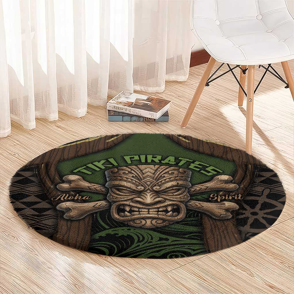 Hawaii Tiki Pirates Round Carpet Kakau Pattern Polynesian Style DT05 - Polynesian Pride