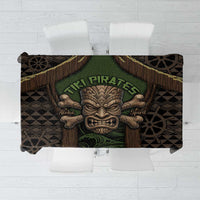 Hawaii Tiki Pirates Tablecloth Kakau Pattern Polynesian Style DT05 Green - Polynesian Pride