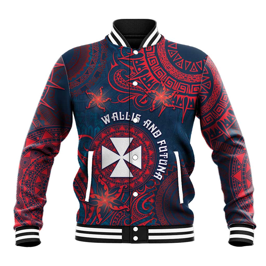 Personalised Wallis And Futuna Baseball Jacket Hibiscus Polynesian Tribal Pattern DT05 Unisex Navy - Polynesian Pride