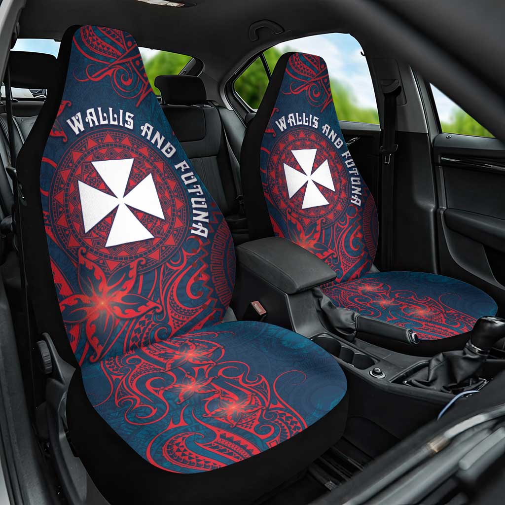 Wallis And Futuna Car Seat Cover Hibiscus Polynesian Tribal Pattern DT05 One Size Navy - Polynesian Pride