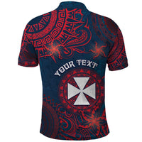 Personalised Wallis And Futuna Polo Shirt Hibiscus Polynesian Tribal Pattern DT05 - Polynesian Pride