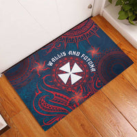 Wallis And Futuna Rubber Doormat Hibiscus Polynesian Tribal Pattern DT05 - Polynesian Pride