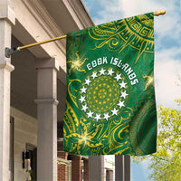 Cook Islands Garden Flag Hibiscus Polynesian Tribal Pattern DT05 House Flag Green - Polynesian Pride