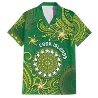 Personalised Cook Islands Hawaiian Shirt Hibiscus Polynesian Tribal Pattern DT05 Green - Polynesian Pride